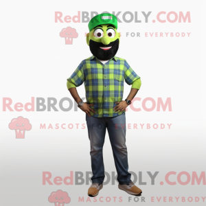 Zelená postava maskota...