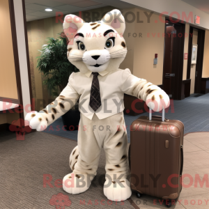 Creme Bobcat maskot kostume...