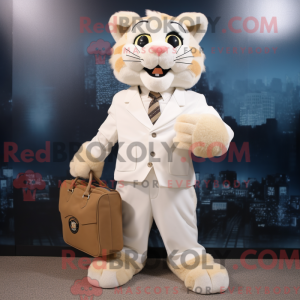 Creme Bobcat maskot kostume...