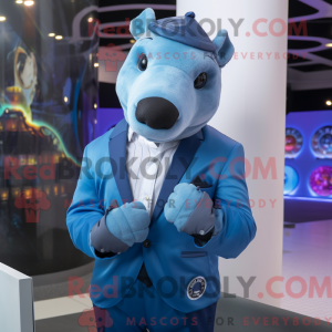 Blå Tapir maskot kostume...