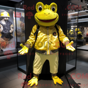 Gele Kikker mascottekostuum...