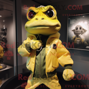 Gele Kikker mascottekostuum...
