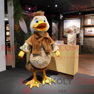 Brown Duck mascottekostuum...