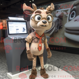 Tan Deer maskot kostume...