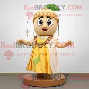 Béžová postava maskota...