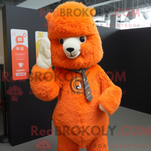 Orange Alpaca maskot...