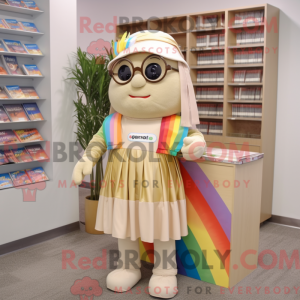 Beige regnbue maskot...