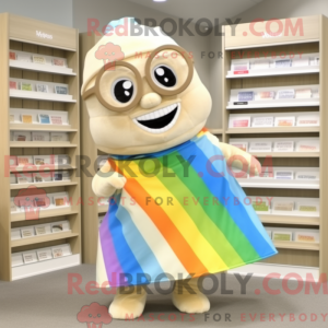 Beige regnbue maskot...