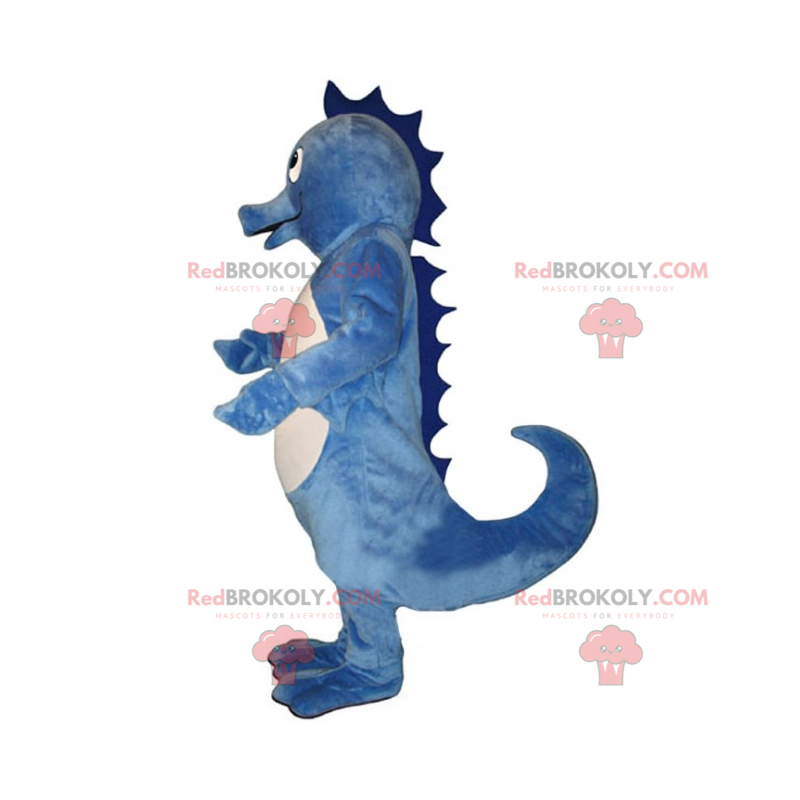 Mascotte blauw zeepaardje - Redbrokoly.com