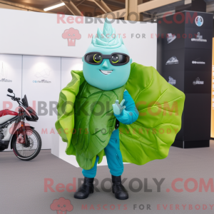 Cyan Cabbage Leaf mascot...