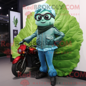 Cyan Cabbage Leaf mascot...