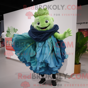 Cyan Cabbage Leaf mascot...