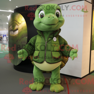 Olive Turtle maskot kostume...