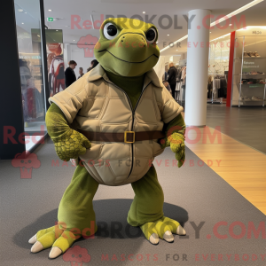 Olive Turtle mascot costume...