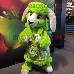 Lime Green Ram maskot...