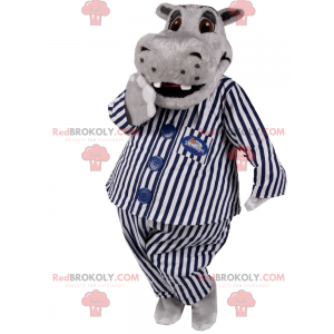 Flodhestmaskot i stribet pyjamas - Redbrokoly.com