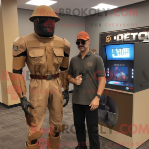 Brown Gi Joe mascot costume...