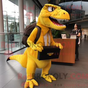 Gul Tyrannosaurus maskot...