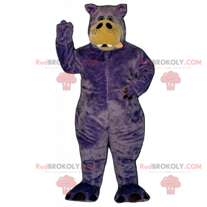 Mascotte di ippopotamo viola - Redbrokoly.com