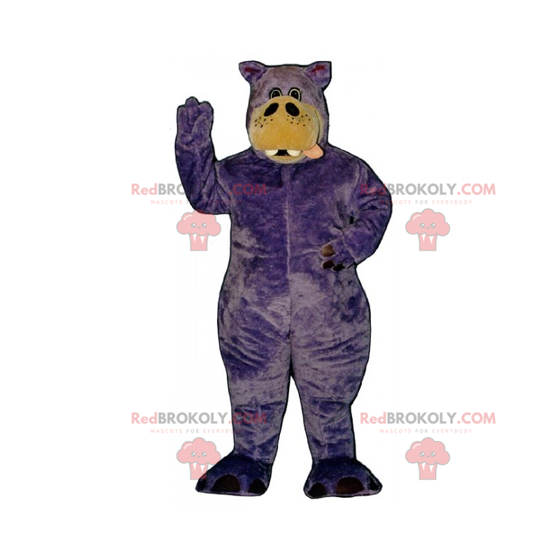 Mascotte d'hippopotame violet - Redbrokoly.com