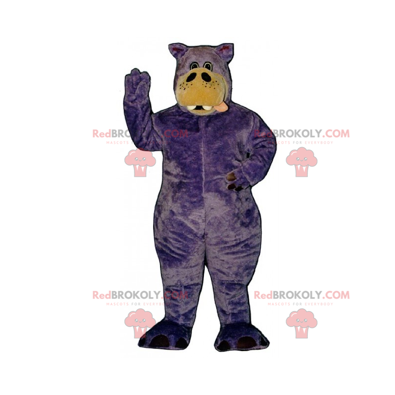 Maskot fialový hroch - Redbrokoly.com