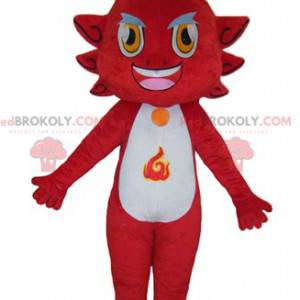 Maskotka czerwony smok wyglądający diabelnie - Redbrokoly.com