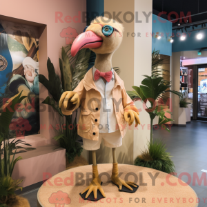 Beige Flamingo maskot...