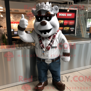 Silver Bbq Ribs maskot...
