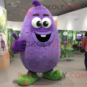 Lilla agurk maskot kostume...