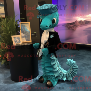 Teal Seahorse mascot...