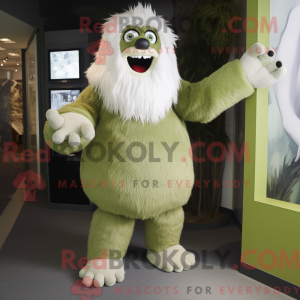 Olive Yeti mascot costume...