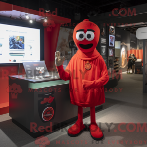 Red Ghost mascot costume...