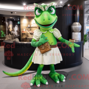 Máscara de lagarto verde...