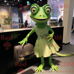 Máscara de lagarto verde...