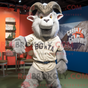 Gray Goat mascot costume...