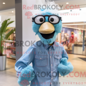 Turquoise Ostrich mascot...