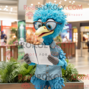 Turquoise Ostrich mascot...