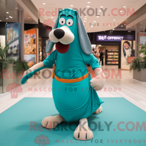 Postava maskota Teal Dog...