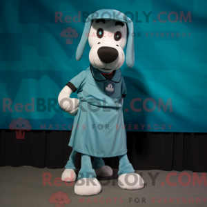 Postava maskota Teal Dog...
