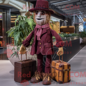 Maroon fugleskremsel maskot...