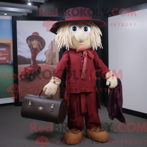 Maroon fugleskremsel maskot...