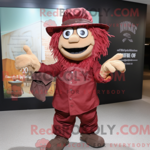Maroon fugleskremsel maskot...