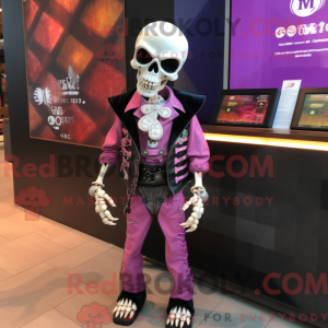 Pink Skull maskot kostume...