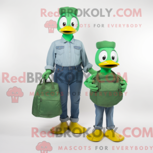 Gröna gjess maskot drakt...