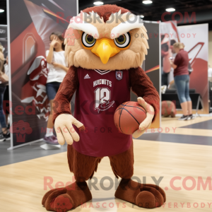 Maroon Hawk mascottekostuum...