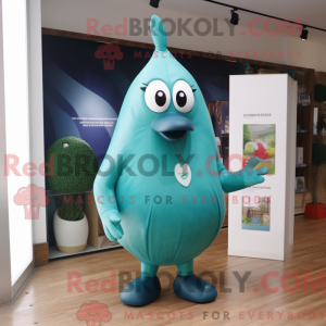 Teal Pear maskotdraktfigur...