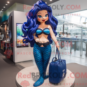 Navy Mermaid maskot kostume...