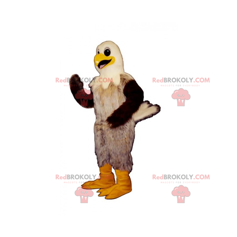 Mascote pássaro com cabeça branca - Redbrokoly.com