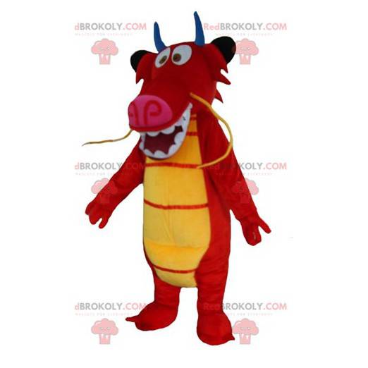 Mushu mascot the famous red dragon from the cartoon Mulan -