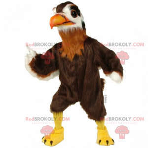 Mascote águia com casaco castanho - Redbrokoly.com